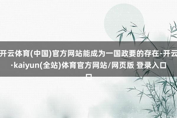 开云体育(中国)官方网站能成为一国政要的存在-开云·kaiyun(全站)体育官方网站/网页版 登录入口