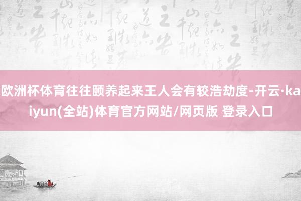 欧洲杯体育往往颐养起来王人会有较浩劫度-开云·kaiyun(全站)体育官方网站/网页版 登录入口