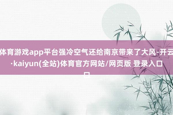 体育游戏app平台强冷空气还给南京带来了大风-开云·kaiyun(全站)体育官方网站/网页版 登录入口