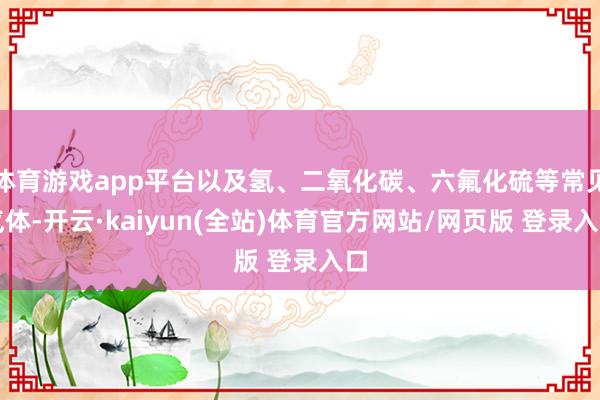 体育游戏app平台以及氢、二氧化碳、六氟化硫等常见气体-开云·kaiyun(全站)体育官方网站/网页版 登录入口