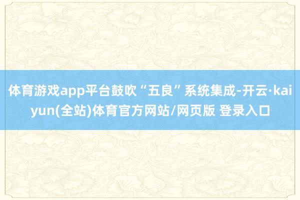 体育游戏app平台鼓吹“五良”系统集成-开云·kaiyun(全站)体育官方网站/网页版 登录入口