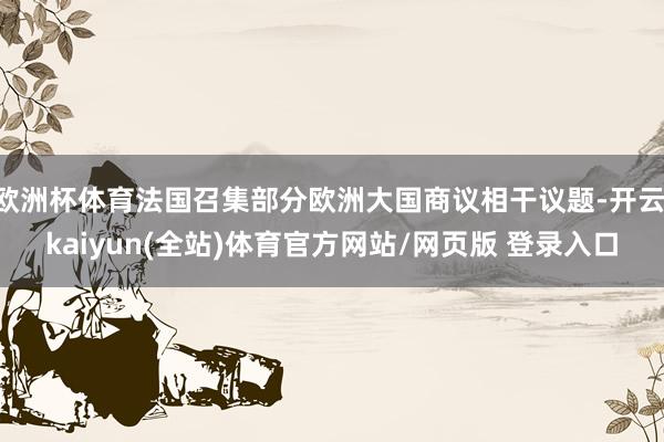 欧洲杯体育法国召集部分欧洲大国商议相干议题-开云·kaiyun(全站)体育官方网站/网页版 登录入口
