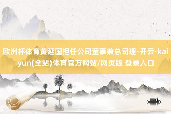 欧洲杯体育黄延国担任公司董事兼总司理-开云·kaiyun(全站)体育官方网站/网页版 登录入口