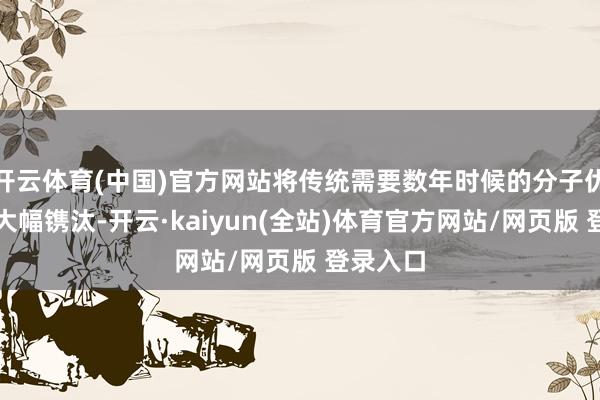 开云体育(中国)官方网站将传统需要数年时候的分子优化过程大幅镌汰-开云·kaiyun(全站)体育官方网站/网页版 登录入口