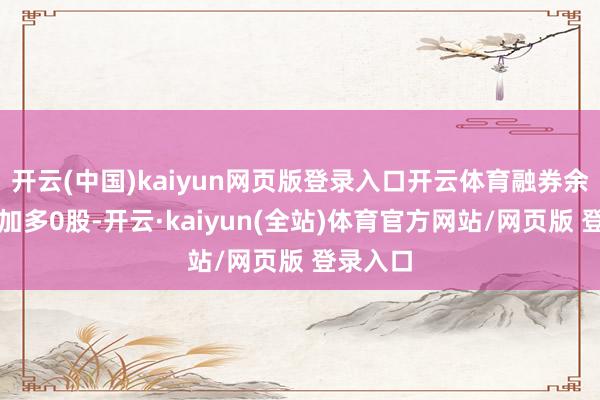 开云(中国)kaiyun网页版登录入口开云体育融券余量累计加多0股-开云·kaiyun(全站)体育官方网站/网页版 登录入口