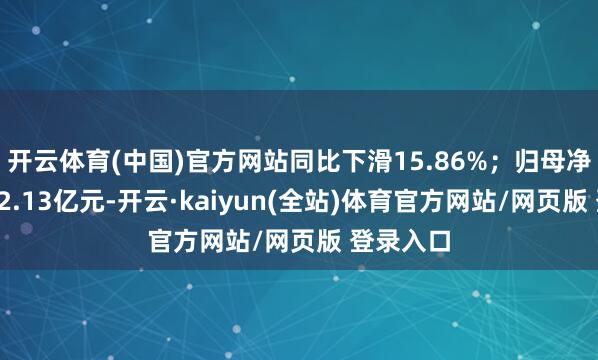 开云体育(中国)官方网站同比下滑15.86%;归母净利润为12.13亿元-开云·kaiyun(全站)体育官方网站/网页版 登录入口