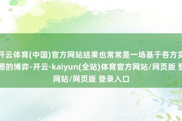 开云体育(中国)官方网站结果也常常是一场基于各方实力和意愿的博弈-开云·kaiyun(全站)体育官方网站/网页版 登录入口